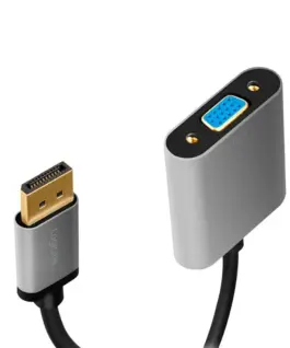 Alternative view of LogiLink Displayport to VGA adapt er, 1080p/60Hz,alu,0.15