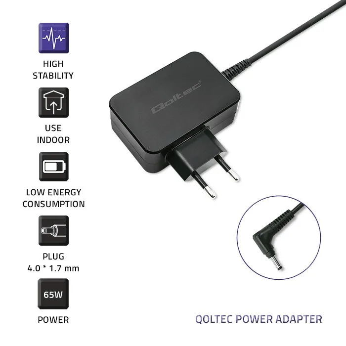 Qoltec Power адаптер for Lenovo 65W, 20V, 3.25A, 4.0x1. - Image 4