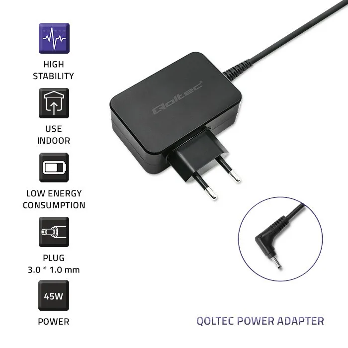 Qoltec Power адаптер for ultrabook Asus 45W - Image 3