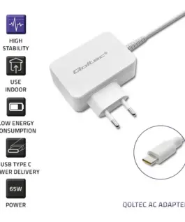 Alternative view of Qoltec Cahrger 65W USB type C, PD