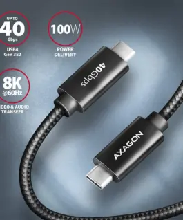 Alternative view of AXAGON AXAGON BUCM432-CM10AB c able USB-C-USB-C, USB4.