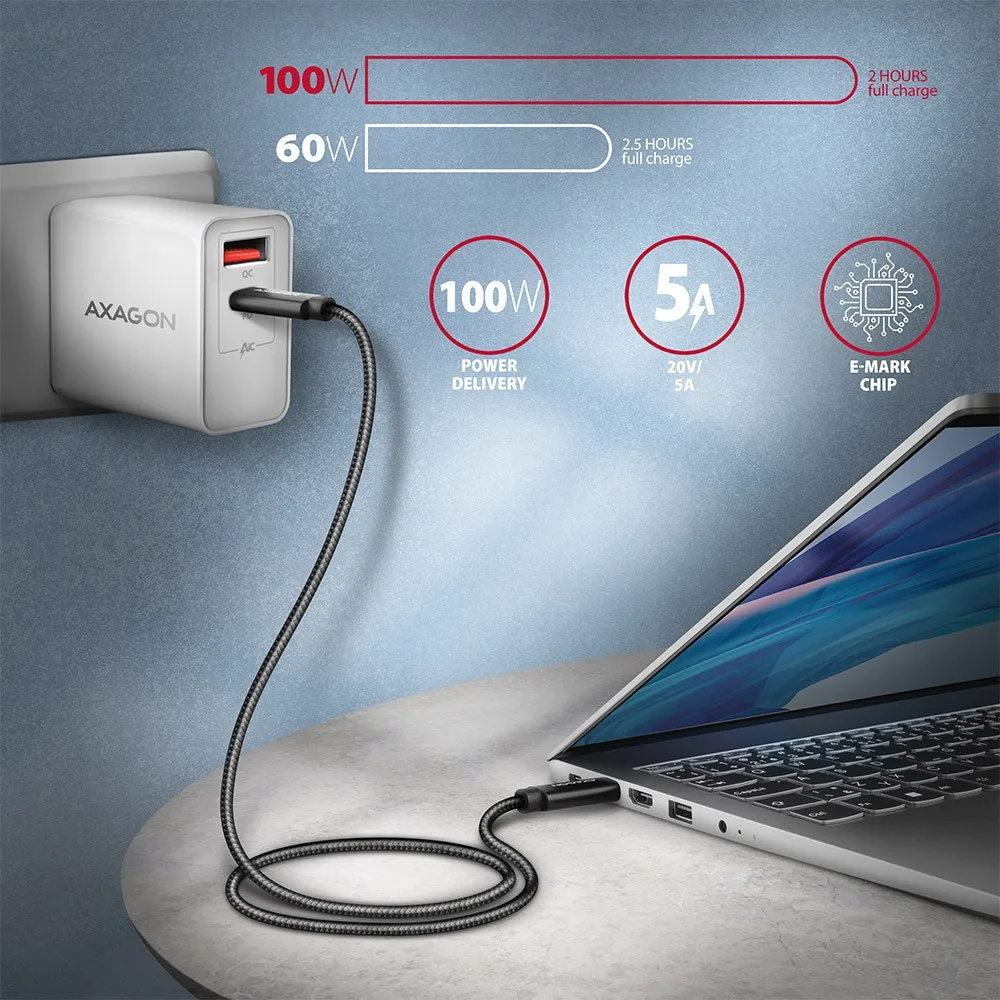 AXAGON AXAGON BUCM432-CM10AB c able USB-C-USB-C, USB4. - Image 4