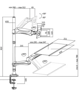 Alternative view of LogiLink Sit-stand работна станция монитор desk mount 13-2