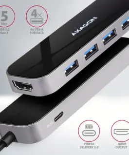 Alternative view of AXAGON AXAGON HMC-6H4A Hub 4x USB-A + HDMI PD 100W