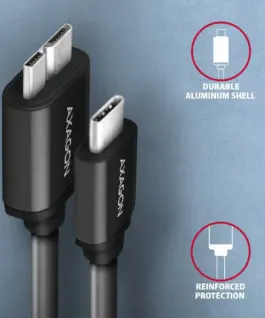 AXAGON AXAGON BUMM3-CM10AB cab le USB Micro-B USB-