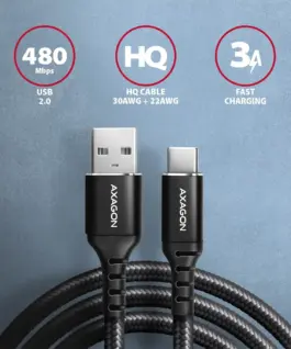 Alternative view of AXAGON AXAGON BUCM-AM10AB cabl e USB-C to USB-A 1m USB