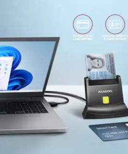 Alternative view of AXAGON AXAGON CRE-SM4N Smart card reader USB 1.3m ca