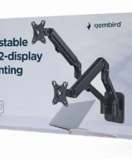 Gembird Adjustable wall 2-display mounting arm