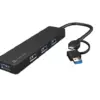 Natec USB-C 3.0 Hub 4-Port Mayfly черен + адаптер
