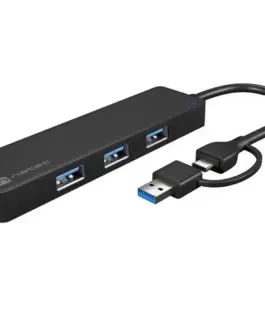 Natec USB-C 3.0 Hub 4-Port Mayfly черен + адаптер