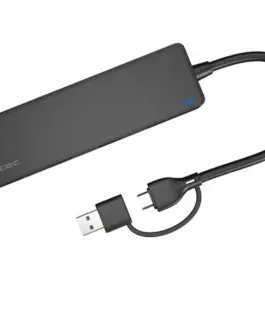 Natec USB-C 3.0 Hub 4-Port Mayfly черен + адаптер