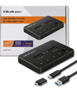 Alternative view of Qoltec Drive docking station 2xSSD M2 SATA, NGFF
