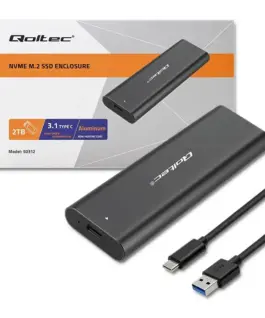 Alternative view of Qoltec Enclosure for M2 SSD, NVME, USB type C