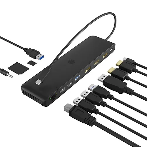 IcyBox ICY BOX IB-DK2116-C 12in1,HDMI,DP,LAN,USB - Image 2
