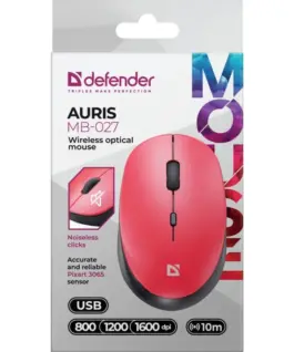 Defender Wireless мишка silent click AURIS MB-027 800/1200/1600 DPI