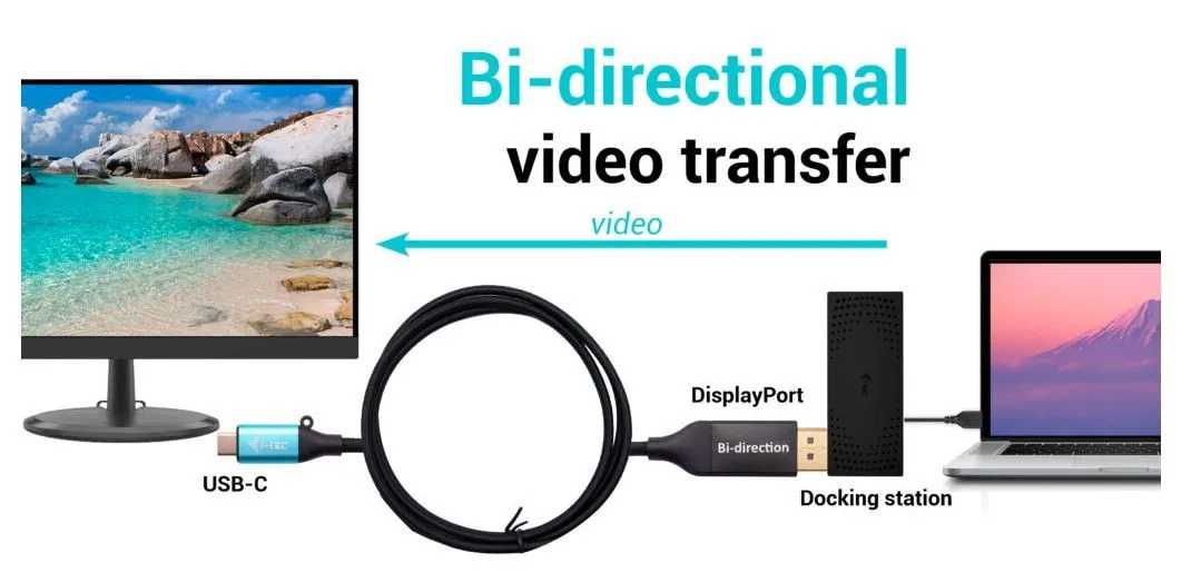 i-tec USB-C DisplayPort Bi-Directional кабел адаптер - Image 2