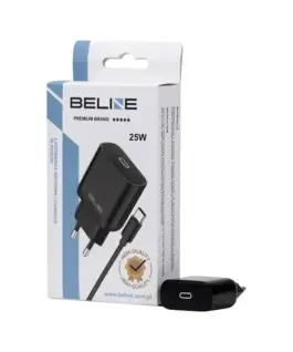 Beline зарядно 25W USB-C + USB-C кабел черен