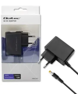 Qoltec Plug in захранващ блок 12W 12V 1A 5.5x2.5