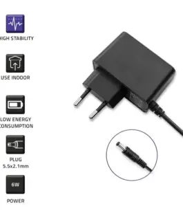 Alternative view of Qoltec Plug in захранващ блок 6W 6V, 1A, 5.5x2.1