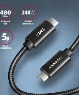 Alternative view of AXAGON BUCM2-CM10AB кабел 240W USB-C USB-C, 1.0m 5