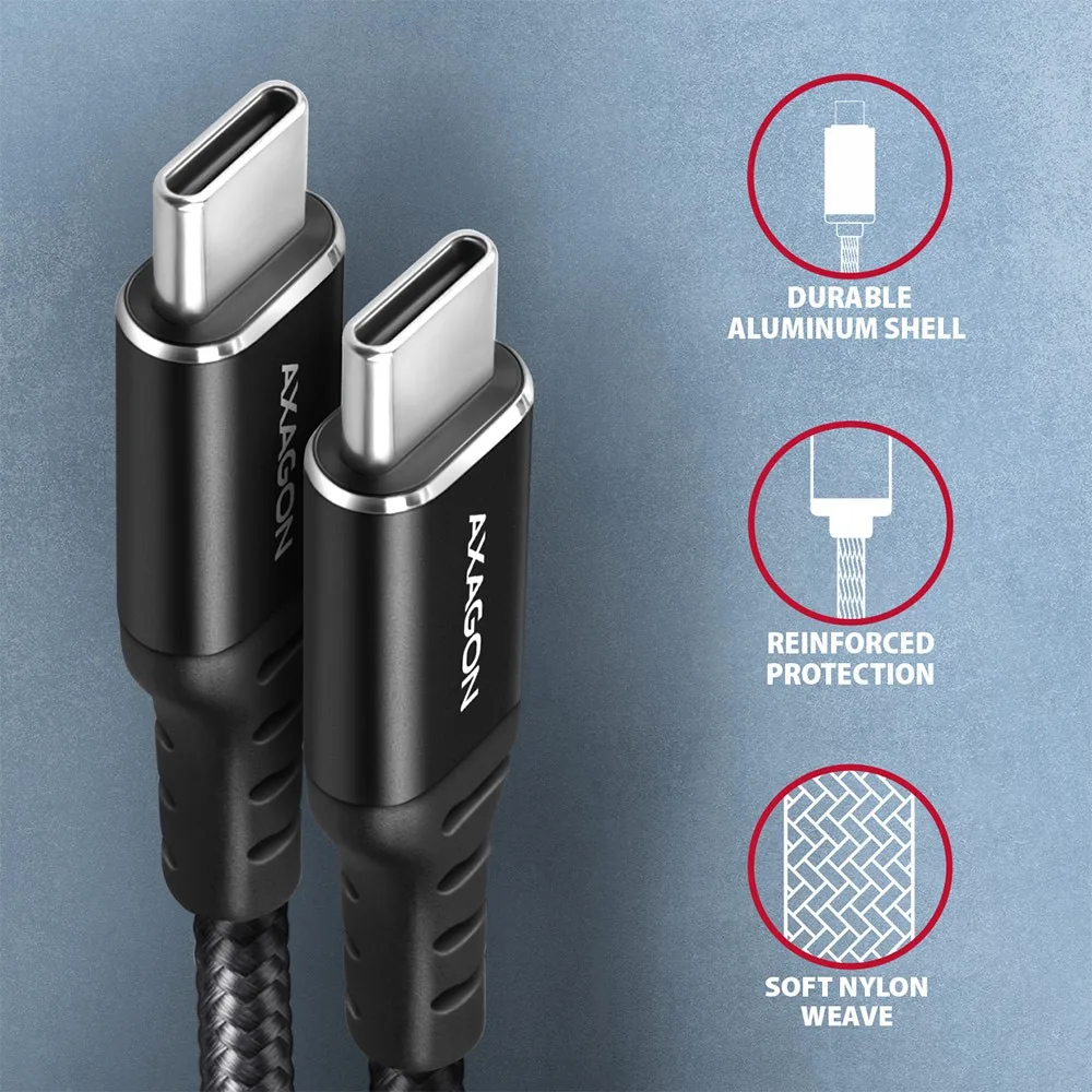 AXAGON BUCM-CM15AB кабел PD 60 W USB-C USB-C, 1.5m - Image 3