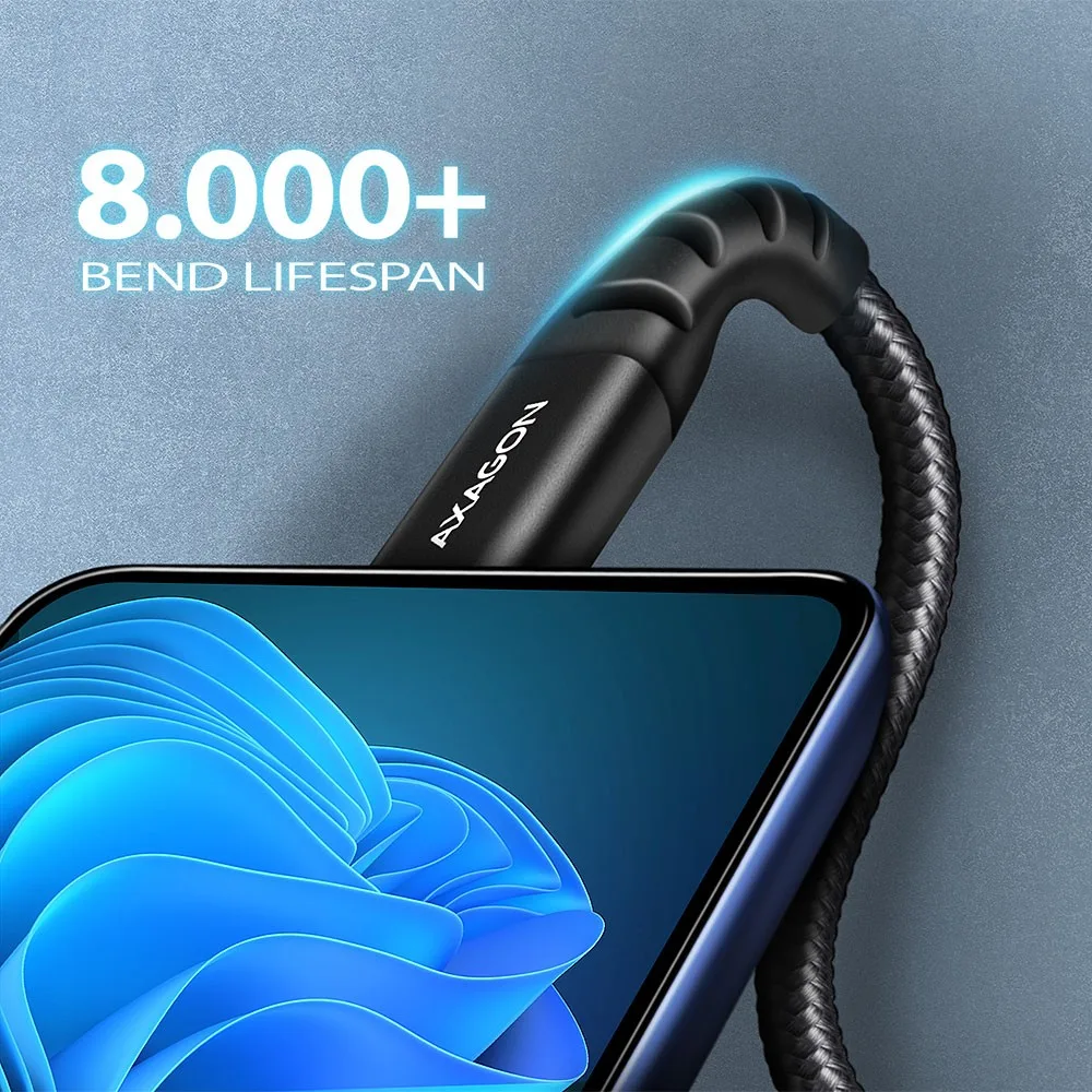 AXAGON BUCM-CM15AB кабел PD 60 W USB-C USB-C, 1.5m - Image 4