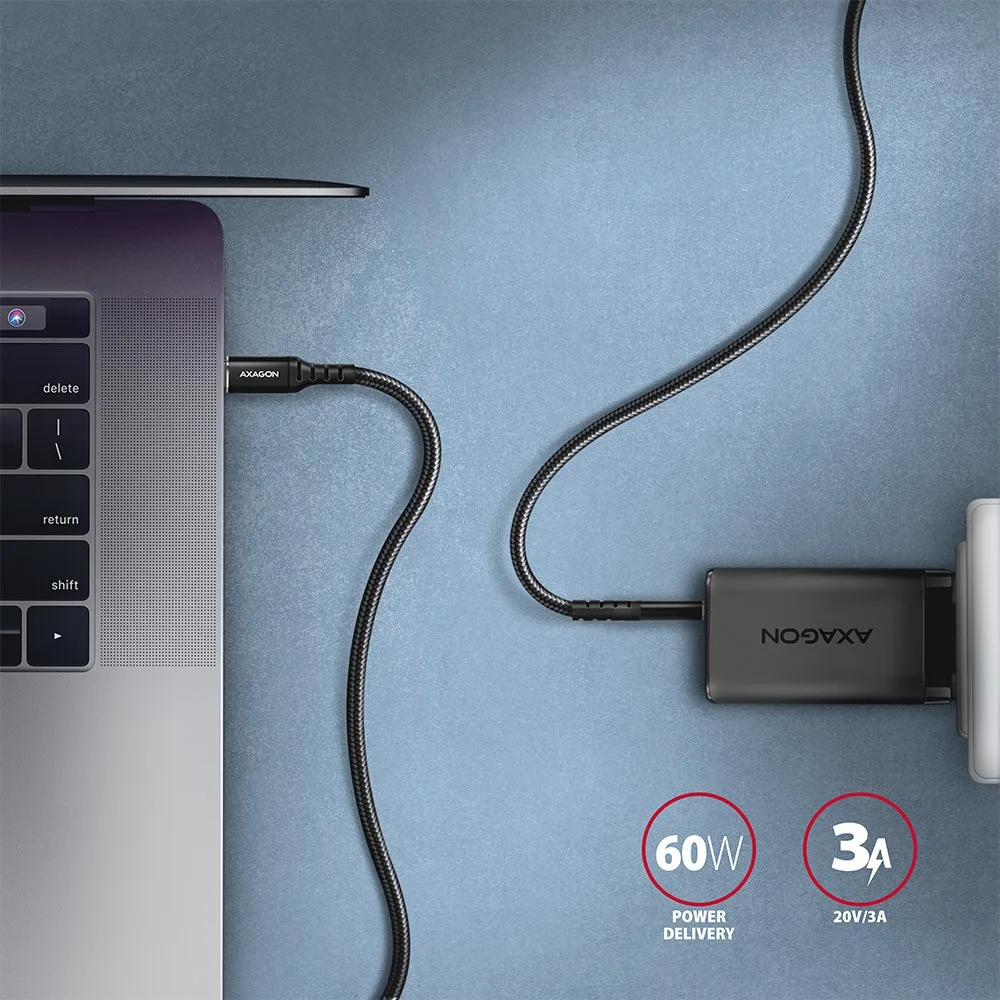 AXAGON BUCM-CM15AB кабел PD 60 W USB-C USB-C, 1.5m - Image 5