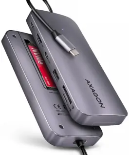 AXAGON HMC-6GM2 USB hub 6in1 10Gbps HDMI M.2 NVME PD