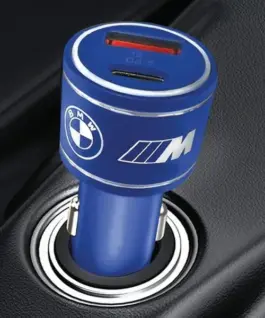BMW зарядно за кола 20W PD-QC 3.0 Fast Blue