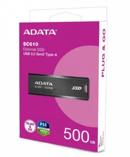 Adata външен SSD SC610 500GB USB3.2A Gen2 черен