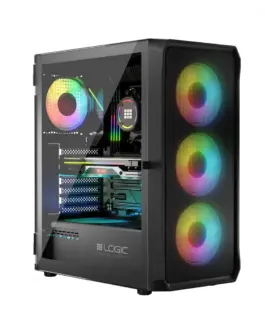 Logic Concept Comuter case PORTOS ARGB MIDI USB 3.0 черен