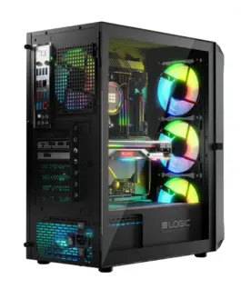 Logic Concept Comuter case PORTOS ARGB MIDI USB 3.0 черен