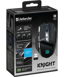 Defender Wireless gaming мишка Knight GM-885 3200DPI 8P черен
