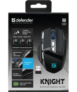 Defender Wireless gaming мишка Knight GM-885 3200DPI 8P черен