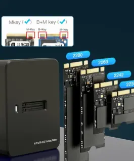 Gembird Docking station cesktop USB-C M.2 SATA NVME