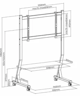 ART Mobile stand + TV mount 45-90 inches 60KG SD-22 Vesa 800×400