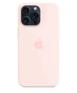 Alternative view of Apple Silicone case with MagSafe for iPhone 15 Pro Max - light розов