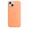 Apple Silicone case with MagSafe for iPhone 15 Plus - оранжев sorbet