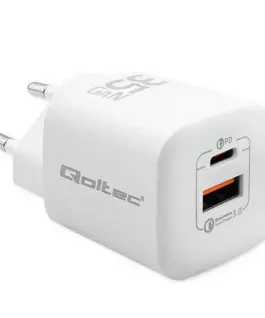 Qoltec GaN ULTRA 35W зарядно 5V 20V 2.25A 3A USB C