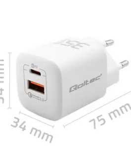 Alternative view of Qoltec GaN ULTRA 35W зарядно 5V 20V, 2.25A 3A, USB C