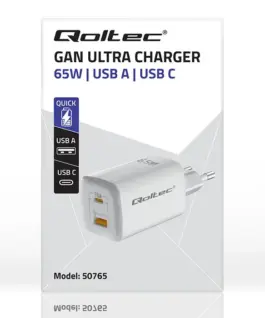 Qoltec GaN ULTRA 65W зарядно 5V 20V