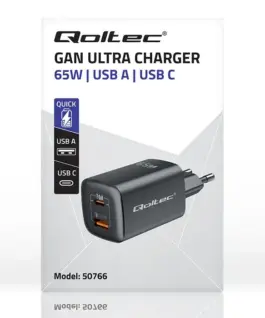 Qoltec GaN ULTRA 65W зарядно 5V 20V