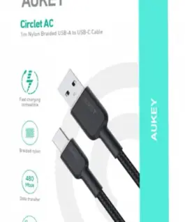 Alternative view of AUKEY AUKEY CB-NAC1 Nylon cab le USB C - USB A 1m 3A