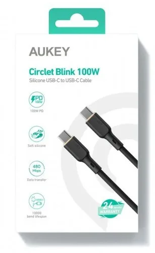 AUKEY AUKEY CB-SCC101 Silicon кабел USB C - USB C 1m - Image 3
