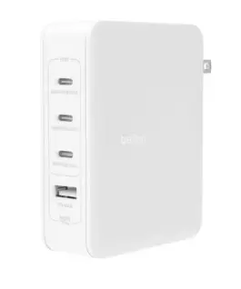 Belkin мрежово зарядно 140W 4-ports (3xC 1xA) UK EU US Plugs бял