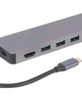 Alternative view of Gembird USB-C Hub for HDMI 1xUSB-C GbE 2xUSB-A Card PD