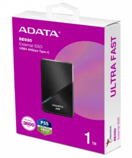 Adata външен SSD SE920 1TB USB4C 3800/3700 MB/s черен