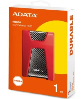 Adata HDD DashDrive Durable HD650 1TB 2.5 USB3.0 червен