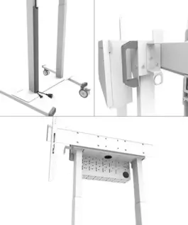 Neomounts Floor stand FL55-875WH1 55-100cali 110kg 100×100-800×600 h:111-176cm