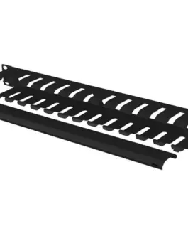 Lanberg кабел organizer 19 inches 1U with type A cover черен